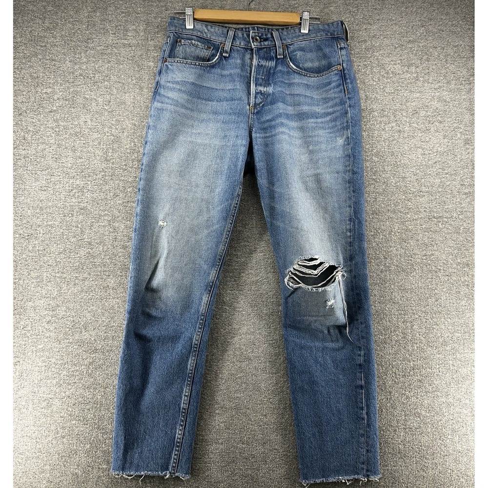 Rag Bone Jeans Women 26x29 Distressed Denim 100% Cotton